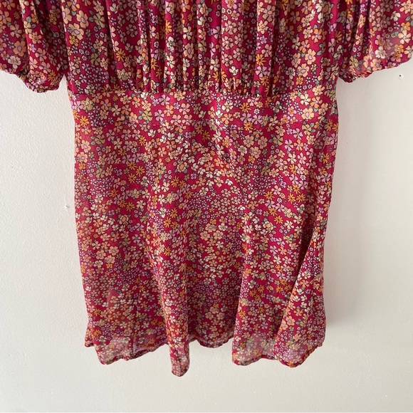 Free People Bonnie floral red orange print mini dress 37769 - Picture 5 of 14
